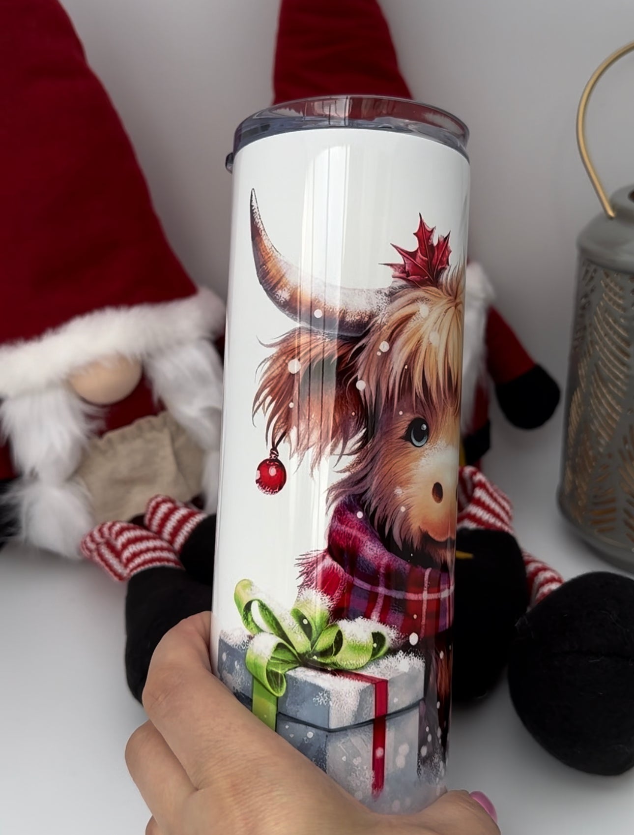 Christmas Highland Cow Tumbler