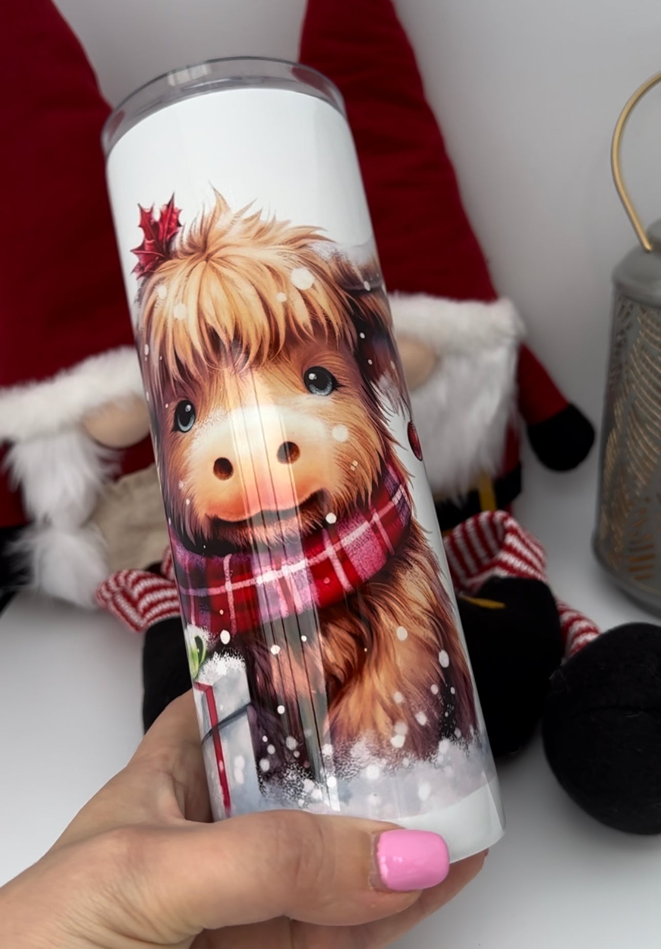 Christmas Highland Cow Tumbler