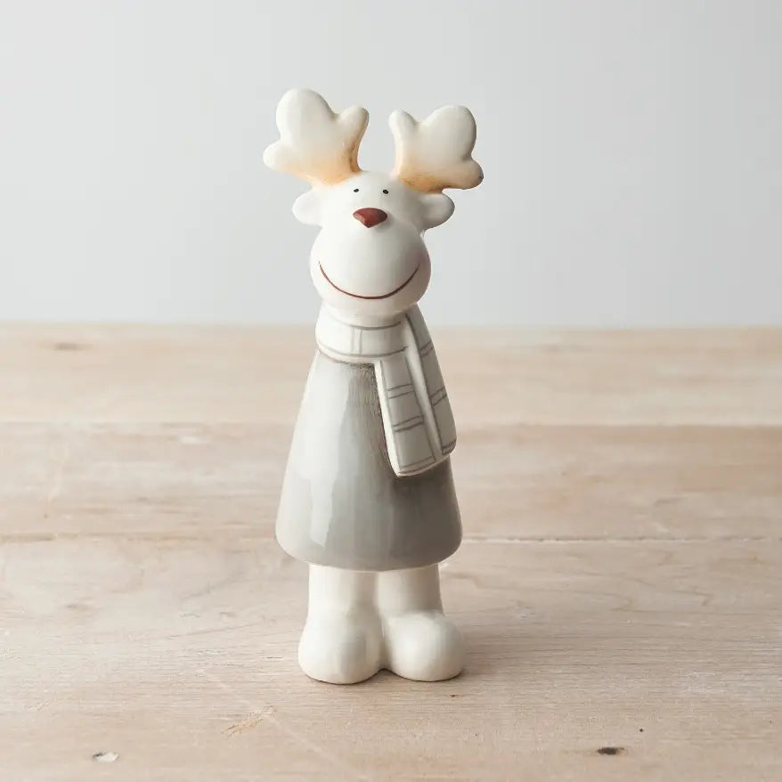 Standing Grey Reindeer 17cm